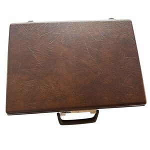 Vintage Samsonite Classic 100 Briefcase - Brown Hardshell Slim 3-Dial Combo Lock